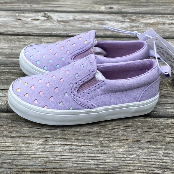 Old Navy Royal Purple Perforated Faux-Suede Slip-Ons For Toddler Girls - Picture 4 of 10